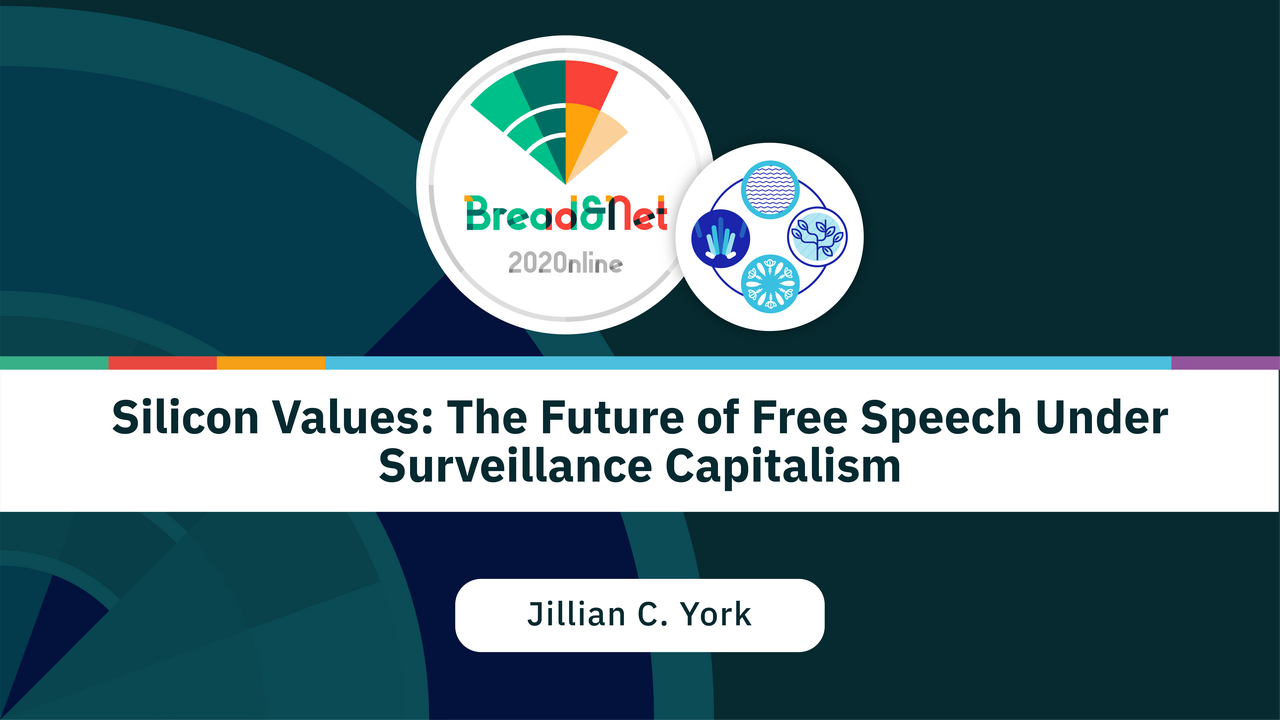 Silicon Values: The Future of Free Speech Under Surveillance Capitalism [Bread&Net 2020 Session]